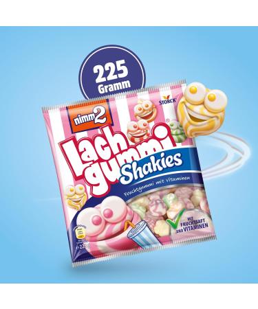 Nimm2 Lachgummi Shakies 225g Fruit Gum with Juice Vitamins & Milk | Buy Online International Shipping Available - Buy Online on GoSupps.com