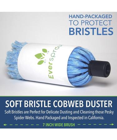 Eversprout Twist-On Cobweb Duster | Soft Bristles for Indoor & Outdoor Use | Fits 3/4 inch Threaded Poles | Spiderweb Brush Attachment | Pole Sold Separately - Buy Online on GoSupps.com