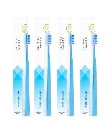 Alpine White Toothbrush Soft I Hand toothbrush soft I 4 pieces I developed and checked by dentists and dental experts I Sustainable toothbrush 4 pieces (1 Pack)