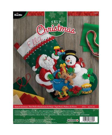 Bucilla Santa and Snowman Felt Applique Stocking Kit  18-Inch