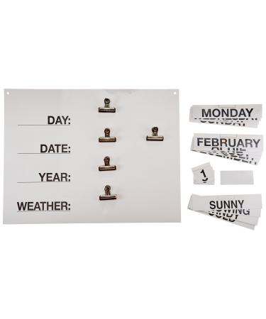 Sammons Preston - 64213 Reality Orientation Chart, 21" x 16.5" Display Board Shows Day, Date, Year & Weather, Large Block Letters on White Background, Aid to Daily Living for Those with Cognitive Impairments