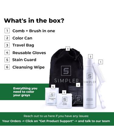 Simpler Hair Color Brown Black Mustache and Beard Upgraded Brush Kit with 3 Brushes Included for Precision Application - Gentle Simple and Reusable Beard Color for Men - Brown Black - Buy Online on GoSupps.com