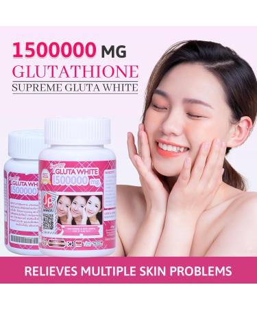 SGL 1500000 mg for skin lightening moisturizing skin collagen stimulator healthy blood circulation Lglutathione 30 softgels pack of 3 - Buy Online on GoSupps.com