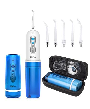 Cordless Water Flosser, YaFex Portable Water Teeth Cleaner Pick with Case, DIY Mode, 5 Jets, Travel Rechargeable IPX7 Waterproof Oral Irrigator for Braces and Bridges Care