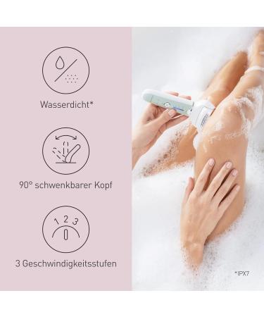 Panasonic ES-EY70-G503 4-in-1 Wet/Dry Epilator | Dual Disc 60 Tweezers 90 Swiveling Head LED Light Wireless Hair Remover & Foot Care Tool - Buy Online on GoSupps.com