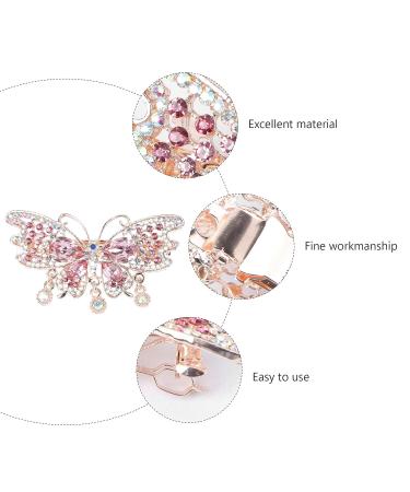Beaupretty Pink Crystal Butterfly Hair Clip Set - Rhinestone Barrettes for Women - Buy Online on GoSupps.com