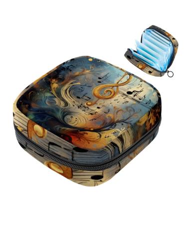 MUOOUM menstrual pad bag zipper women's binding bag tampons collecting bags for women and girls (dolphins jumping sea) color 9 4.7x6.6x6.6 in/12x17x17 cm