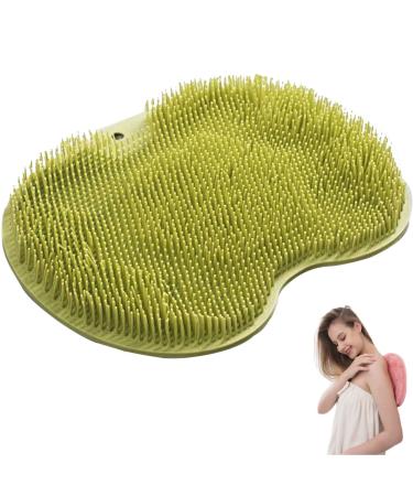 Slad-resistant silicone massage pad footbrush washer massage device shower shower foot massager scrubber silicone-shower foot scrubber massage cleaner with non-slip suction cups ((green)