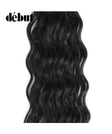 Water Wave Synthetic Hair Bundles with Simple Closure & Frontal Swiss Lace 9pcs - 20 inch 240g High Temp Fiber - 1B - Buy Online on GoSupps.com