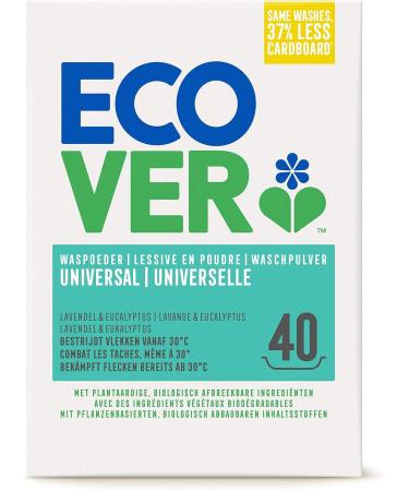 Ecover Universal Powder Laundry Detergent Detergent with Botanical Extracts Effective at Low Temperature Lavender and Euca Scent