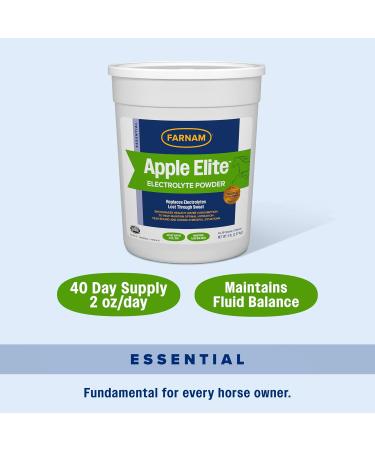 Farnam Apple Elite Horse Electrolyte Powder, Replaces minerals lost in sweat during exercise, extreme weather & stressful conditions, 5 lb., 40 day supply - Buy Online on GoSupps.com