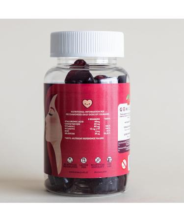 Gummies d'Acide Hyaluronique + Coenzyme Q10 + S l nium + Vitamines C E et Zinc Bonbons (Gommes) Vegans pour une Peau Hydrat e et Saine 60 unit s Sans Sucre Sans Gluten - Buy Online on GoSupps.com
