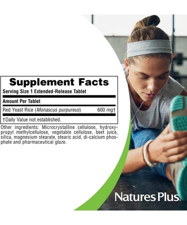 Nature's Plus Red Yeast Rice 600mg - 30 Tablets for Heart Health & Cholesterol Support - Buy Online on GoSupps.com