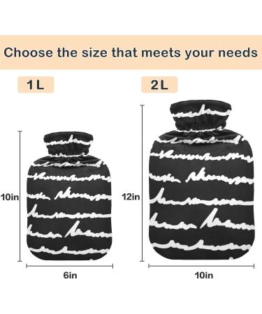 Naanle Stripes Hot Water Bottle with Cover - 1L Transparent Heat Bottle for Bed Hand & Foot Warmer | Pain Relief & Cold Therapy for Winter - Buy Online on GoSupps.com