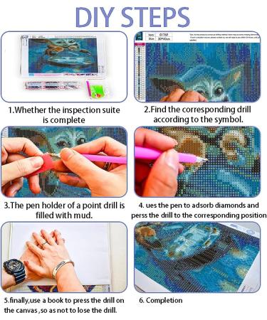 FQOVKYN Yoda Diamond Painting Kit - Full Drill Gem Paint for Adults & Kids - 12x16 Inch - Diamond Dots Arts & Crafts for Home Wall Decor - Buy Online on GoSupps.com