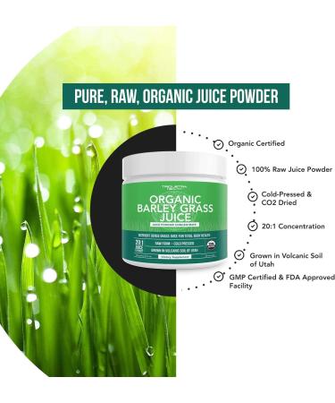 Organic Wheatgrass Juice Powder Plus Organic Barley Grass Juice Powder - USA Grown in Volcanic Utah Soil Both Raw Form & 5.3 oz - Buy Online on GoSupps.com