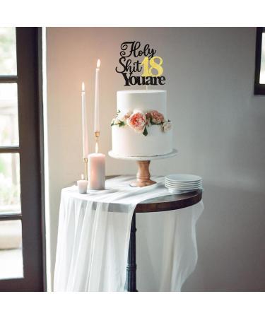 Xsstarmi 1 Pack Holy Shit You are 18 Birthday Cake Topper Glitter Happy 18th Birthday Cake Pick Sweet 18 Eighteen Cheers to 18 Years Cake Decorations for Funny 18th Birthday Party Supplies Pattern 1 18th - Buy Online on GoSupps.com