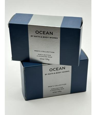 LOT 2 OCEAN for Men Cleansing Soap Bar Shea Butter 4.2 oz/119 g each
