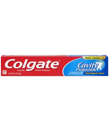 Colgate Cavity Protection Travel Toothpaste with Fluoride ADA Accepted TSA Approved Size - 2.5 Ounce (Pack of 6)