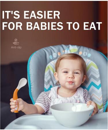 4PC Curved Baby Spoon Set - Lifine Bent Cutlery for Self-Feeding Toddlers | Ideal Baby Feeding Accessories - Buy Online on GoSupps.com