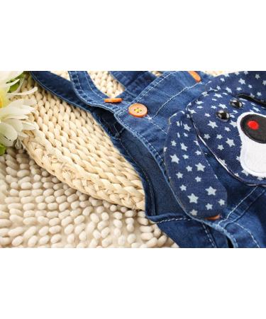 KIDSCOOL SPACE Baby Girl 3D Bunny Overalls | Toddler Denim Outfit 18-24 Months Blue - Buy Online on GoSupps.com