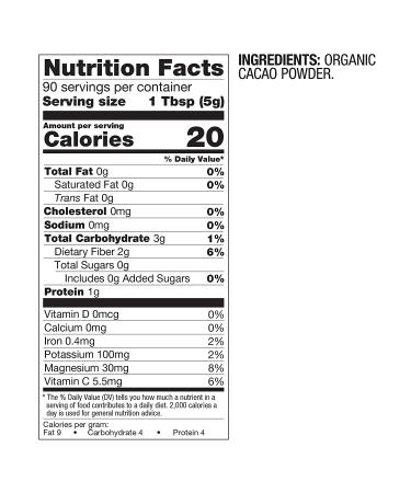 BetterBody Foods Organic Cacao Powder - Non-GMO, Gluten-Free Superfood - 16 oz - Buy Online on GoSupps.com