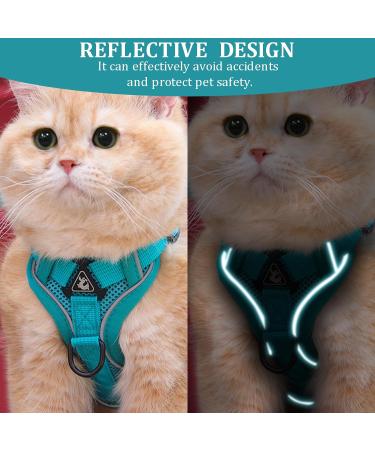 FINEASY Green Cat Harness & Lead Set with Reflective Strip - Adjustable & Escape Proof Kitten Vest Harness for Walking - Ideal for Pet Kitten, Dog, Rabbit - Size M - Buy Online on GoSupps.com