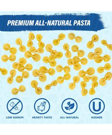 Chuster Farfalle Pasta Bulk Pack of 3 - Enriched Twist Noodles for Italian Dishes - Cooks in 10 Minutes! - Low Sodium, Kosher Pareve - Large & Small Bow Tie Shapes - Buy Online on GoSupps.com