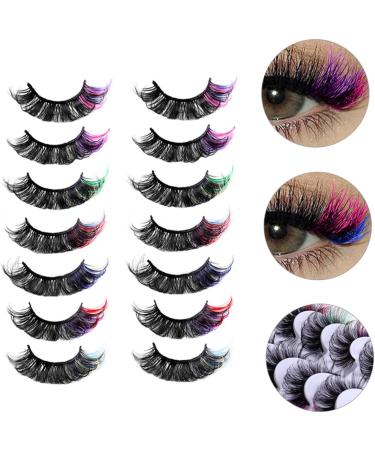 MAGICLULU 21 Pairs Colored False Eyelashes Faux Lashes Fluffy Colored Lashes Glitter Color Lashes Festival Colored Lashes Fake Lashes Wispy Lashes Extend Dense Imitation - Buy Online on GoSupps.com