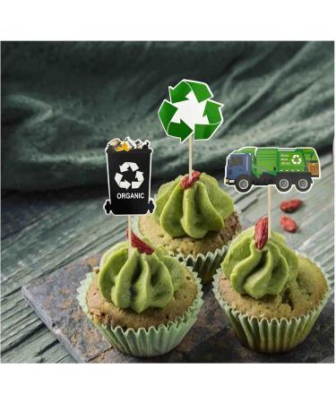 Garbage Truck Birthday Party Supplies Garbage Truck Cupcake Toppers for Trash Truck Waste Management Recycling Party Supplies - Buy Online on GoSupps.com