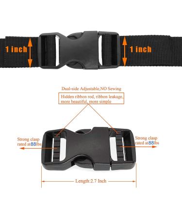 4 Pack Black Side Release Buckle & 8 PCS Tri-glide Slide Clip Set for 1 inch Webbing - Heavy Duty Plastic Replacement Buckles for Backpack Straps, Boat Covers, Dog Collars - Dual Adjustable Buttons - No Sewing Required - Buy Online on GoSupps.com