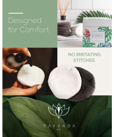 Luxury Bamboo Reusable Makeup Remover Pads (14 Pack) NYC USA Brand - Four Layer Face Pads with Pocket - Eco-Conscious and Reusable Bamboo Face Pads - White/Grey - Includes Mesh Washing Bag - Buy Online on GoSupps.com