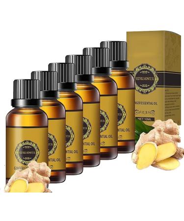 6Bottle Belly Drainage Ginger Oil Natural Drainage Ginger Oil Essential Relax Massage Liquid Herbal Massage Oil