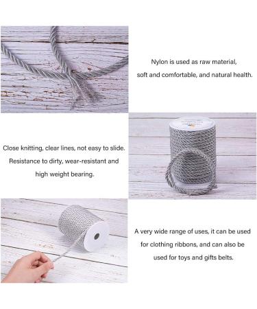 PandaHall 5mm Silver Silk Rope Twisted Cord Trim - 18 Yards | Christmas Valentine Party Decor Sewing Crafts - Buy Online on GoSupps.com