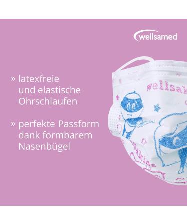 Wellsamed Wellsamask 50 Pack - Medical Face Mask Type IIR for Kids | Elastic Band & Fun Motif - International Shipping Available - Buy Online on GoSupps.com