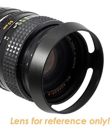 Fotasy 49mm Metal Curved Lens Hood - Vented & Screw-In Design for Fuji, Leica, Panasonic, Olympus, Sony Cameras - Buy Online on GoSupps.com