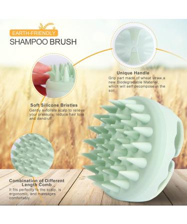 Aimike Scalp Massage Brush - Eco-Friendly Silicone Shampoo Brush for Hair Growth & Dandruff Relief | Green Scalp Massager for All Hair Types - Buy Online on GoSupps.com