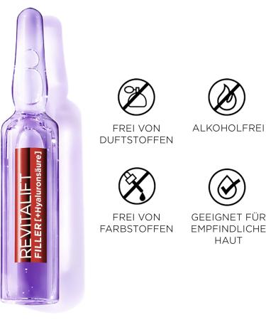 L'Or al Paris LOr al Paris Revitalift Filler hyaluronic acid ampoules highly dosed antiaging filler shots with pure hyaluronic acid for intensive moisture 1 week treatment 7 x 13 ml 1 week treatment 7 x 13 ml - Buy Online on GoSupps.com