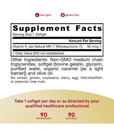 Jarrow Formulas MK-7 90 mcg - Bone & Heart Health Supplement - 90 Servings - Buy Online on GoSupps.com