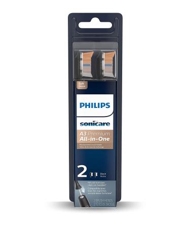 Philips Sonicare Genuine A3 Premium All-in-One Replacement Toothbrush Heads - 2 Black Brush Heads (HX9092/95) - Buy Online on GoSupps.com