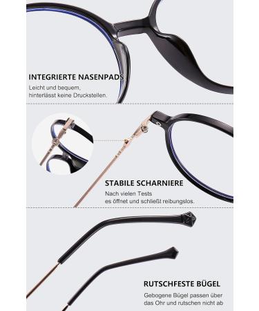 Lanomi Anti Blue Light Reading Glasses for Men & Women - Stylish TR90 Round Visual Aid 1.0 to 4.0 Magnification Fatigue Relief Green - Buy Online on GoSupps.com