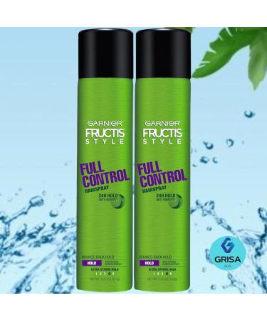 Garnier Fructis Style Full Control Hairspray for All Hair Types 8.25 oz (pack of 2) - Pure Efficacy Lasting Hold and Perfect Hairstyles with Headbands for Women + GrisaBox Sticker - Buy Online on GoSupps.com