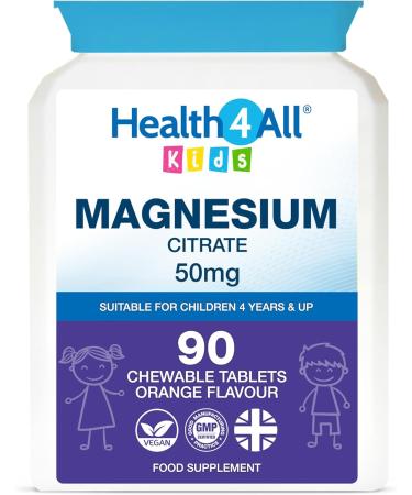 Health4All Kids Magnesium Chewable 90 Tablets (V) for Anxiety Sleep Ticks. Vegan Magnesium Citrate Sleep Aid for Kids. Tasty Magnesium for Kids - Tablets (not Gummies) Supplement 90 Count (Pack of 1) - Buy Online on GoSupps.com