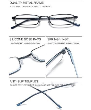 Vevesmundo Mini Compact Metal Reading Glasses with Light Filter - Spring Hinge Classic Design Pink & Blue - 2.5x Reading Aid - Buy Online on GoSupps.com