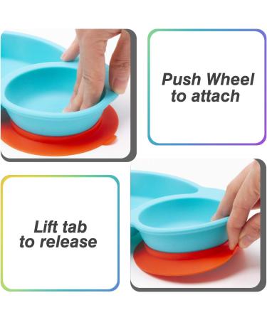 Silicone Divided Baby Plate | Suction, Non-Slip, BPA-Free | Dishwasher & Microwave Safe | Portable Travel Weaning Tray | Best Baby Gift - Ncar-blue - Buy Online on GoSupps.com