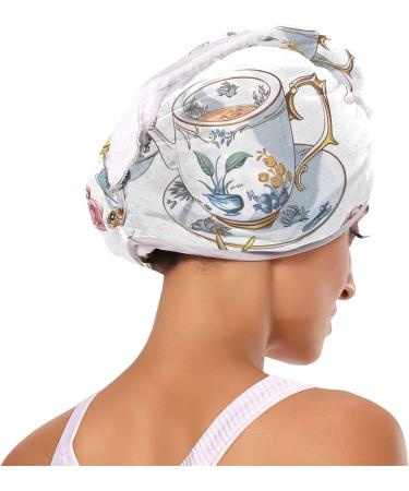 Flower Cups Hair Towel 2 Pack | Super Absorbent Quick Dry Turbans for Women & Girls - Buy Online on GoSupps.com