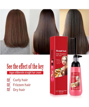 Hair Straightening Cream - Instant Smoothing Treatment for All Hair Types | Nourish Curls Tame Frizz - 150ml International Shipping - Buy Online on GoSupps.com