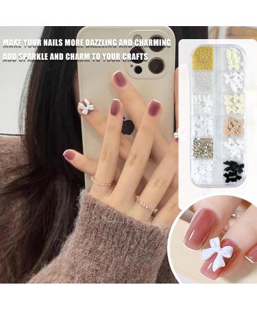 3D Nail Charms 2 Boxes Multi-Shape Aurora Bow Butterfly Flower Nail Art Charms Nail Pearls Rhinestone Caviar Beads Crystal Nail Gems for Nail Art Decoration DIY Crafts (A) - Buy Online on GoSupps.com