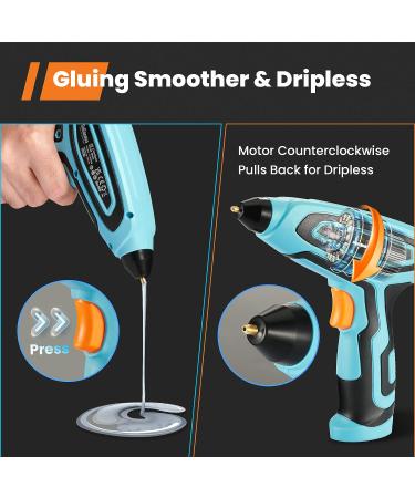 Cordless Anti-Drip Glue Gun  GoGonova Auto Gluing Out 15s Fast Preheating Glue Gun  5Ah USB-C Rechargeable Hot Glue Gun Kit with 25 Pcs Premium Mini Glue Sticks  Smart Power-Off - Buy Online on GoSupps.com