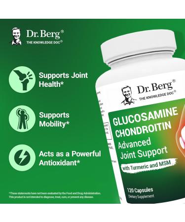 Dr. Berg Glucosamine Chondroitin MSM Turmeric & Boswellia Advanced Joint Support Supplement with 1500 mg Glucosamine Sulfate 120 Capsules - Buy Online on GoSupps.com